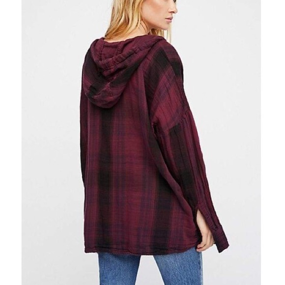 Free People Cp Shades Abbie Plaid Hoodie Small - Picture 2 of 11